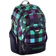 CoocaZoo CarryLarry2 Green and Purple Checkered - School Backpack