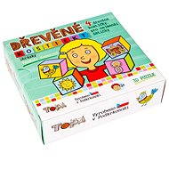 Topa Wooden Cubes - For Smallest Children 4 pcs - Picture Blocks