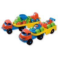 Colourful cars on a trailer - Toy Car