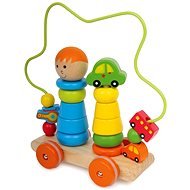 Motorized trolley with a labyrinth - Push and Pull Toy