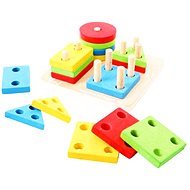 Wooden Motor Toy - Putting Shapes on Sticks - Motor Skill Toy