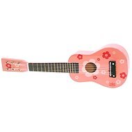 Gitarre rosa mit Blumen - Gitarre für Kinder