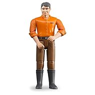 Bruder BWORLD 60007 Man - orange shirt, brown trousers - Figure