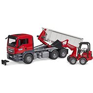Bruder 3767 Truck MAN TGS with roll-off container and Schäffer Hoflader 2630 - Toy Car