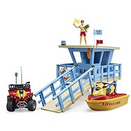 Bruder 62780 BWORLD Coastguard tower with quad bike, water scooter and figure - Game Set
