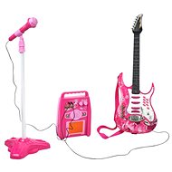 Kruzzel 22407 Children's rock electric guitar with battery, amplifier and microphone, pink - Guitar for Kids
