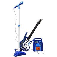 Kruzzel 22409 Children's rock electric guitar with battery, amplifier and microphone, blue - Guitar for Kids
