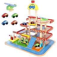 Kruzzel 22446 Wooden parking garage with lift - Toy Garage