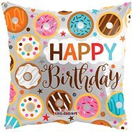 SmartBalloons Foliový balón polštář Donut - Happy Birthday - 45 cm - Balloons