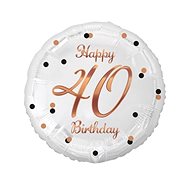 Balloon foil white 40 years - Happy birthday 45 cm - Helium Balloons