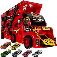 Kruzzel 22515 Truck with cars red - Toy Car Set