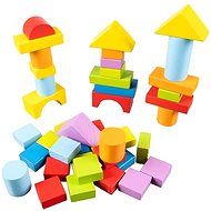 KRUZZEL 22666 Wooden cubes in a bucket with lid 100 pcs - Wooden Blocks