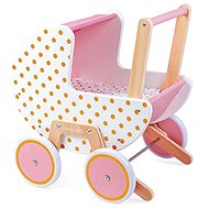 Janod Wooden pram pink - Doll Stroller