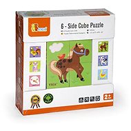 Viga Wooden cubes 4 pcs farm - Wooden Blocks