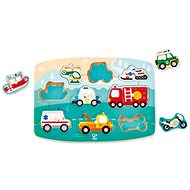 Hape Button Puzzle Rescue Vehicles - Puzzle