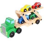 KRUZZEL 22698 Tractor with trailer for transporting cars 32 cm - Toy Car Set