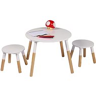 DOCHTMANN Children's table set with two chairs round, white - Children's Furniture