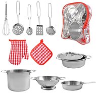 Kruzzel 23444 Set of metal utensils for children stainless steel 13 pieces - Toy Kitchen Utensils