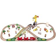 Kruzzel 22495 Battery operated wooden train track, 57 pieces, 320 cm - Train Set