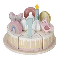 Little Dutch Birthday cake 26 pieces, wooden, pink - Toy Kitchen Food