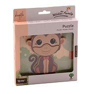 Jouéco The Wildies Family Wooden Mini Puzzle Monkey 12 m+ - Wooden Puzzle