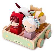 Lilliputiens pulling trolley Ludwig the wolf with activities, jigsaw + shapes - Push and Pull Toy
