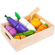 Kruzzel 23543 Wooden vegetables and fruits in a crate 9 pcs - Toy Kitchen Food