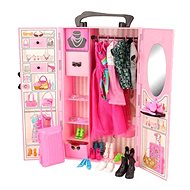 Leventi Folding wardrobe with doll and accessories - pink - Doll Accessory