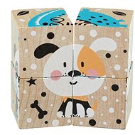 Cubika Happy Animals, 4 foldable picture cubes - Wooden Blocks