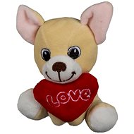MDS Plush dog with heart 15 cm - various types - Soft Toy
