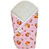 4sleep Velcro fast wrap 75 × 75 cm, pink, print - Swaddle Blanket
