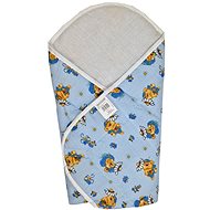 4sleep Velcro fast wrap 75 × 75 cm, blue, print - Swaddle Blanket