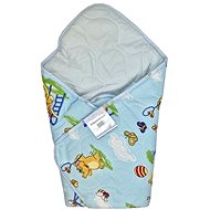 4sleep Quick wrap 75 × 75 cm with coconut reinforcement, blue, print - Swaddle Blanket