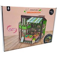 Excellent Miniature DIY house with LED lighting - Green Shop - Creative Kit
