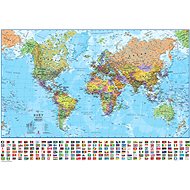 Maps International Wall map political world 100 × 70 cm with flags, Czech laminated - Map