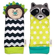 BBLÜV Düo Hedgehog / Racoon Rattling Socks - Baby Rattle