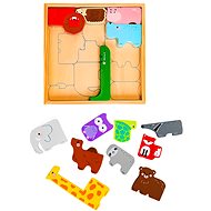 Derrson folding educational puzzle with painted animals - Jigsaw Puzzle