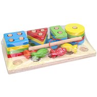 MaDe Wooden fish puzzle, 21 × 10 cm - Sort and Stack Tower