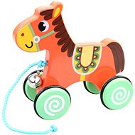 MaDe Wooden horse pull, 16 cm - Push and Pull Toy