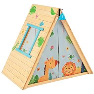Costway Wooden tent with climbing wall - Tent for Children