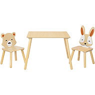 BusyKids Montessori set - 2 chairs with animal motif and compact table - Children's Furniture