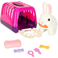 KIK KX3153 Interactive plush rabbit in a crate with accessories - Soft Toy