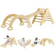 Costway Montessori Pickle Triangle, set with swing and slide Natural - Montessori Rocking Chair