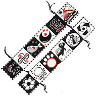 Kruzzel 26461 Sensory contrast book for babies - Cloth Book