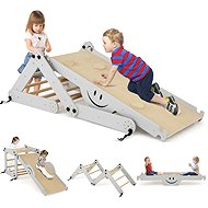 Costway Montessori Positionable Pickle Triangles with Climbing Board and Swing Grey - Montessori Rocking Chair