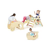 Costway Montessori Pickle Triangles Set with Swing and Slide Pastel - Montessori Rocking Chair