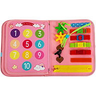 Kruzzel 26880 Montessori Sensory Book 7in1, pink - Montessori Toy