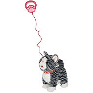 KIK KX3026 Interactive cat on leash, grey - Interactive Animal Toy