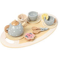 Kruzzel 26394 Wooden tea set, 13 pieces - Toy Kitchen Utensils