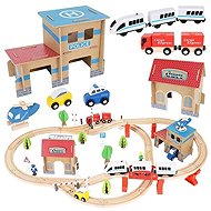 TopKing Wooden Train Track XXL set, 88 pieces - Train Set
